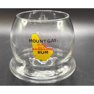 Vintage Mount Gay Rum No Spill Wobbly Bottom Glass Refined Eclipse Barbados